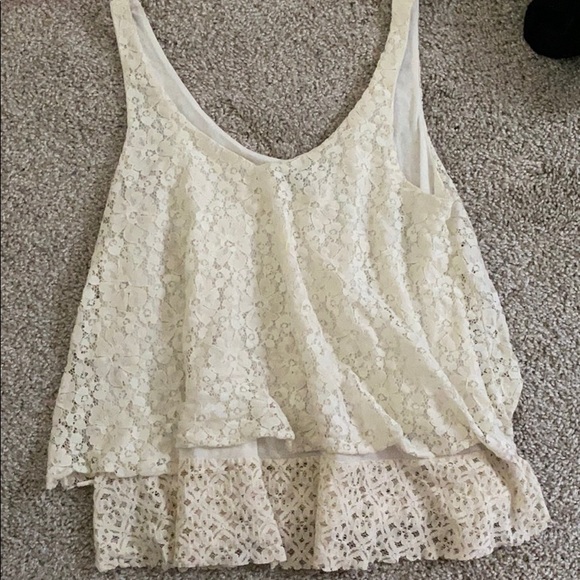 American Eagle Outfitters Tops - AMERICAN EAGLE NWOT cream layered tank